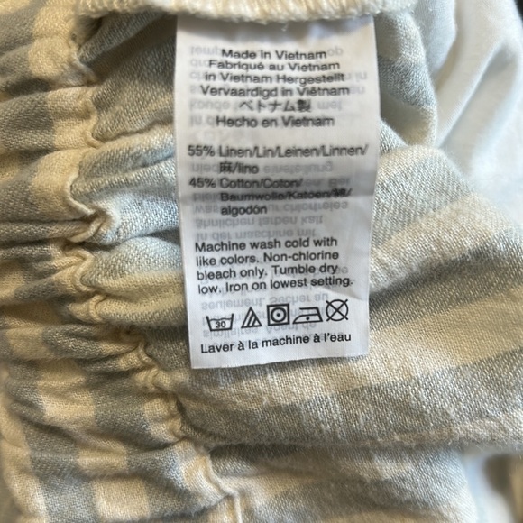 MADEWELL Tie Waist Huston Pull On Crop Pants Wide Leg Stripe Blue White Sz M - Picture 13 of 14